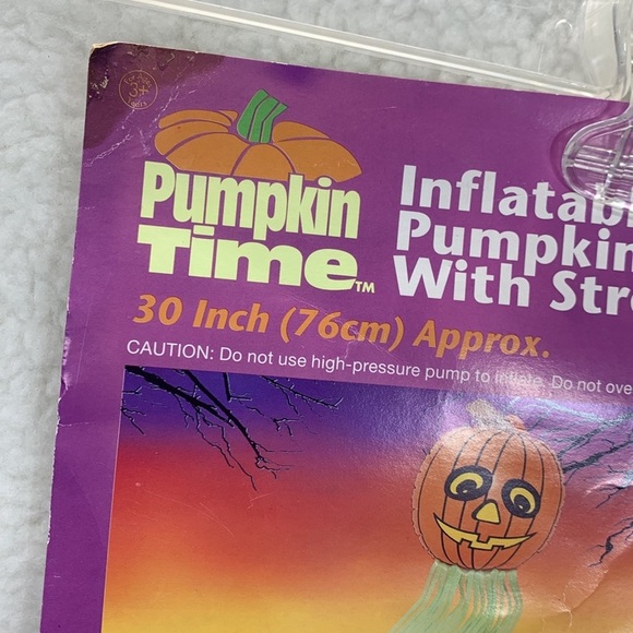 Inflatable Pumpkin with Streamers  30" vintage Kmart new open box - Picture 11 of 11